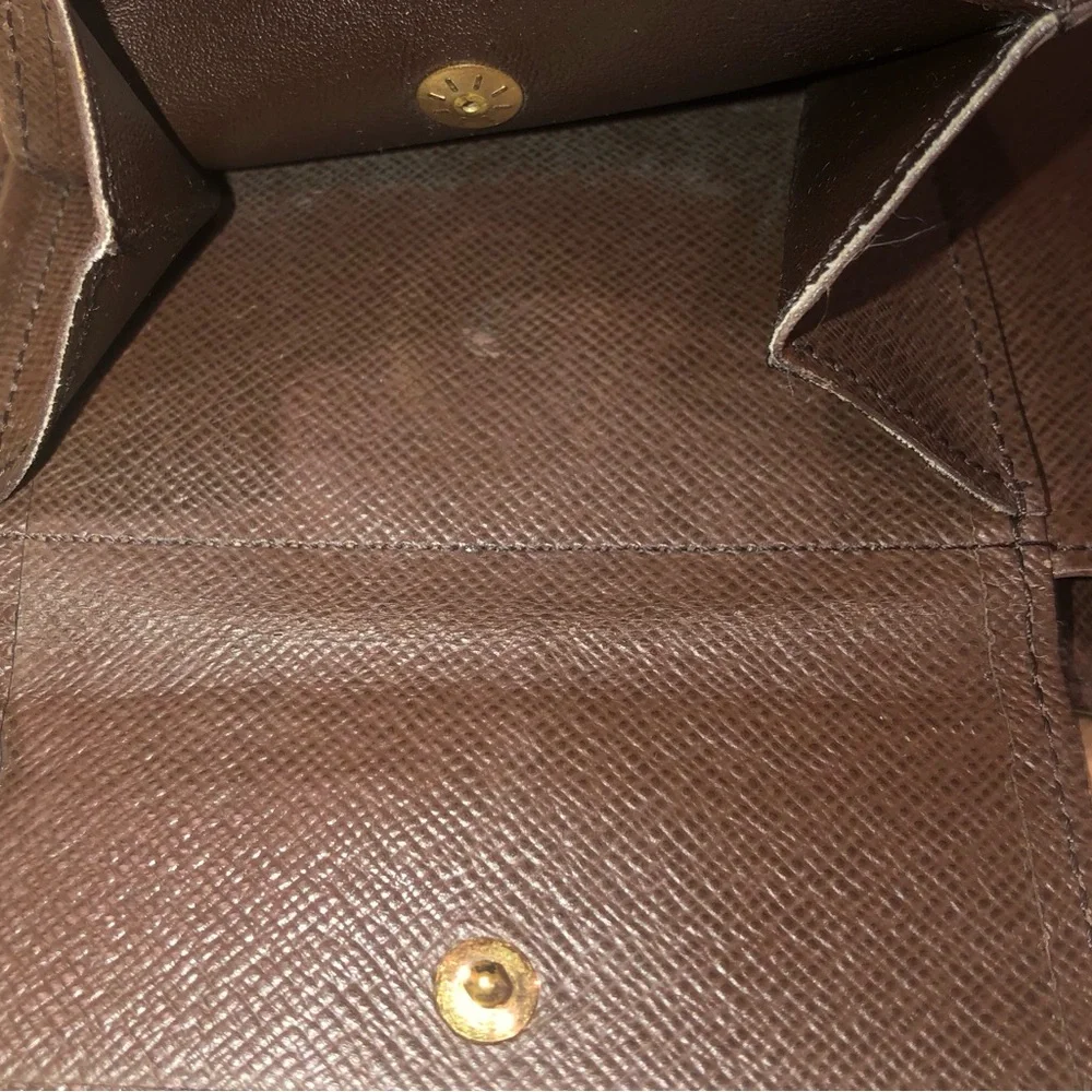 LOUIS VUITTON Damier Ebene Portefeiulle Florin Bifold Brown Wallet w ID Holder